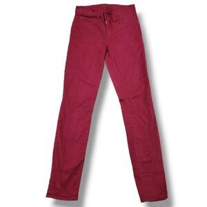 J Brand Jeans Size 25 26x29 Womens J Brand Skinny Leg Black Cherry Jeans Stretch